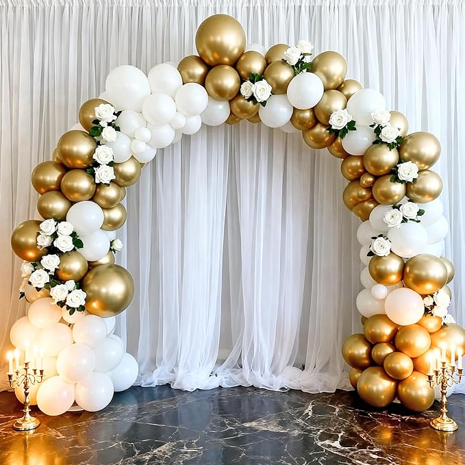 50pcs Metallic Gold Balloons, 12 Inch Chrome Gold Latex Balloons | Helium - Image 6