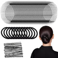 80Pcs Hair Net Set，30 Invisible Elastic Nylon Hair Net，40 U-Shaped Hair Pins and 10 Elastic Hair Ties,Perfect for Ballet Bun, Food Service, and Everyday Use（Black）