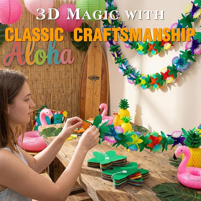 FUTUREPLUSX 6 Pack Tropical Hawaiian Garland Luau Party Decorations, 60ft | - Image 3