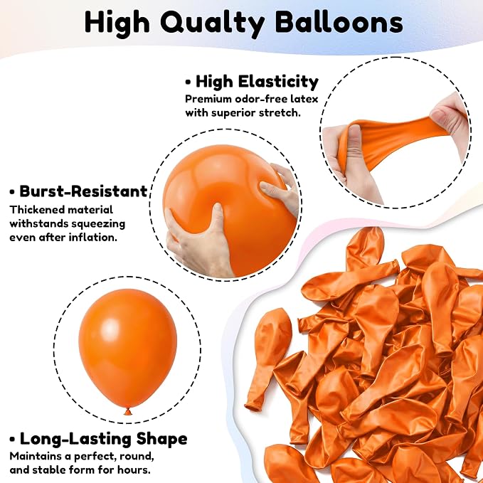 Orange Balloons, Baby Shower, Anniversary, Graduation, Wedding Decorations - Image 5