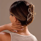Gold Bow Hair Clips for Women for Thin/Medium Fine Hair - Nonslip Jaw Clips