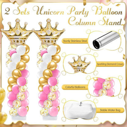 Kasyat 2 Sets Princess Party Balloon Column Stand Kit - Image 4