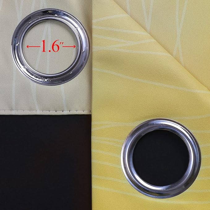 Ombre Gray and Yellow Blackout Curtains 63 Inch Length 2 panels, Full Room - Image 7