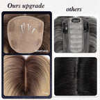 starluck Hair Toppers for Women Real Human Hair, 5"*5.5"Large Coverage Ombre Light Blonde HairTopper No Bangs,100% Real Human HairToppers for Women with ThinningHair,Cover Gray Roots