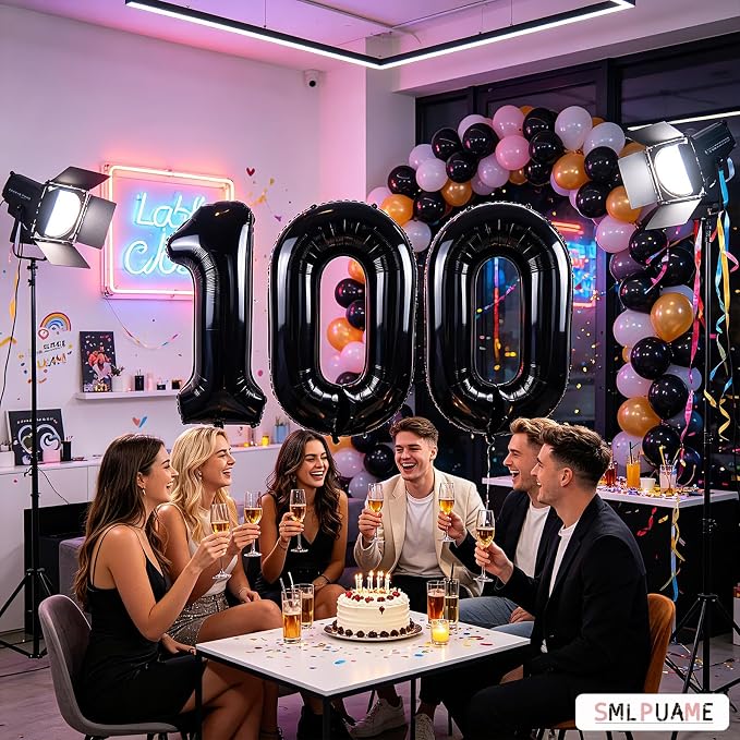 40 inch Number Balloon 0-9 Black Large Number 100 Balloons, Digital Balloons - Image 2