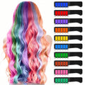 10 Color New Hair Chalk Comb Temporary Bright Hair Color Dye for Kids,Washable Hair Chalk Girls New Year Birthday Cosplay DIY(Dark Blue&Blue&Green&Purple&Brown&Pink&Orange&Red&Dark Green&Yellow)