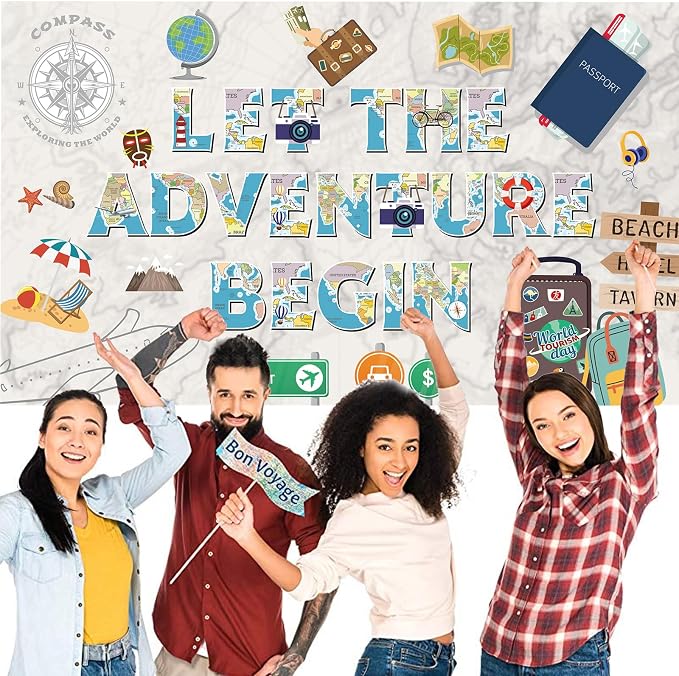Colorful Let The Adventure Begin Backdrop Banner Photography Background - Image 3