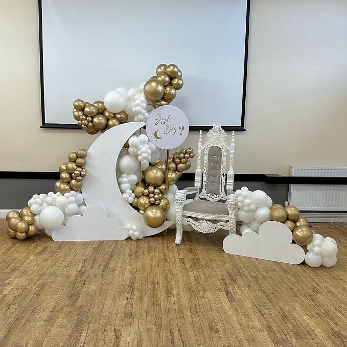 White and Gold Balloons Arch Kit, Baby Shower, Birthday Party Decorations - Image 5