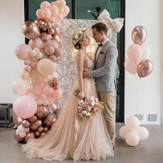 Dusty Pink Beige Balloon, 55 Packs 12 Inch Double Stuffed Retro Baby Pink and - Image 6