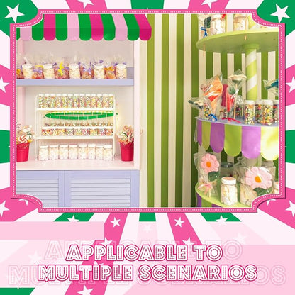 Boao 4 Pack Circus Awning Decoration 3D Stripe Cardboard Awning Carnival Wall - Image 4