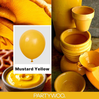 PartyWoo Mustard Yellow fall Balloons 120pcs Different Sizes | Balloons - Image 2