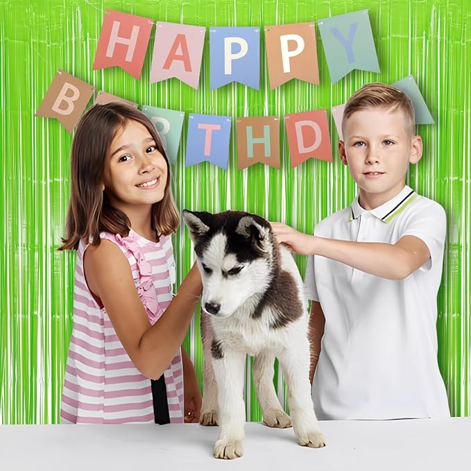 BRAVESHINE Pastel Green Streamers Party Backdrop Decorations 2 Pack | 3.2x8.2ft - Image 5