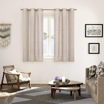 YoungsTex Natural Linen Curtains 48 Inches Length - Image 2