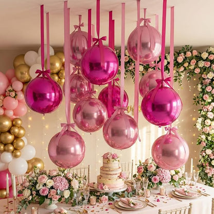 Jenaai 30 Set Round Foil Balloons Bulk 22 Inch 4d Metallic Giant Balloons Set - Image 5