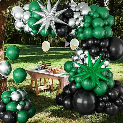 Black and Green Silver Balloon Arch Kit - Image 8