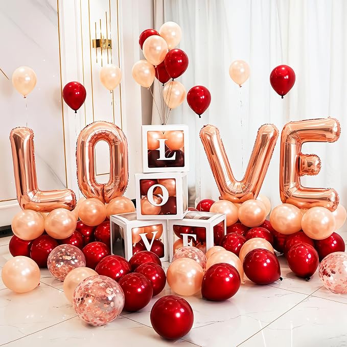 Valentines Day Party Decorations, Balloon Boxes by ESAG