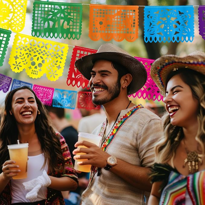 6 PCS Cinco De Mayo Banner, 110FT Colorful Fiesta Party Decorations, Plastic - Image 5