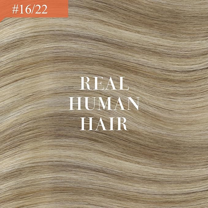 Ve Sunny Hair Extensions Ponytail Real Human Hair Wrap Around Clip in Ponytail Hair Extensions Straight Extensions Human Hair for Women Dark Blonde Highlights Golden Blonde 18inch 80G