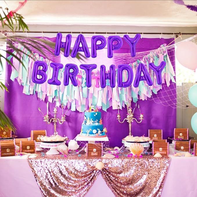 TONIFUL Orange Purple Balloons 2 Set 16 Inch A-Z Custom Alphabet Banner | 52 - Image 4