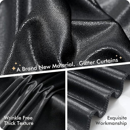 30ftx10ft Shimmer Black Sequin Backdrop Curtain - Image 3