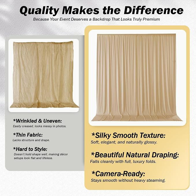 30ft×12ft Champagne Backdrop Curtain - Image 3