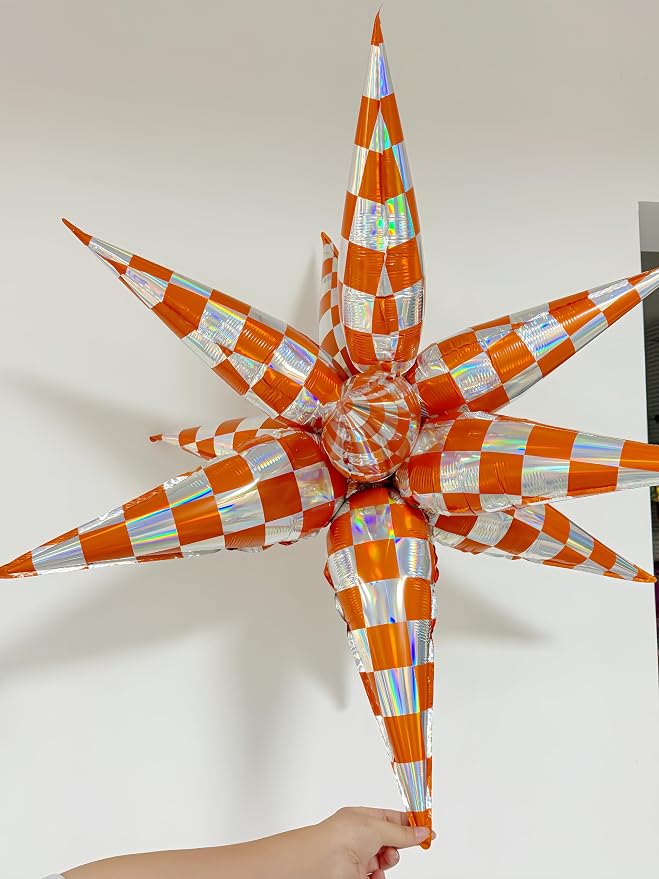2 * 12Pcs Orange Silver Holographic Explosion Pointed Star Foil - Image 7