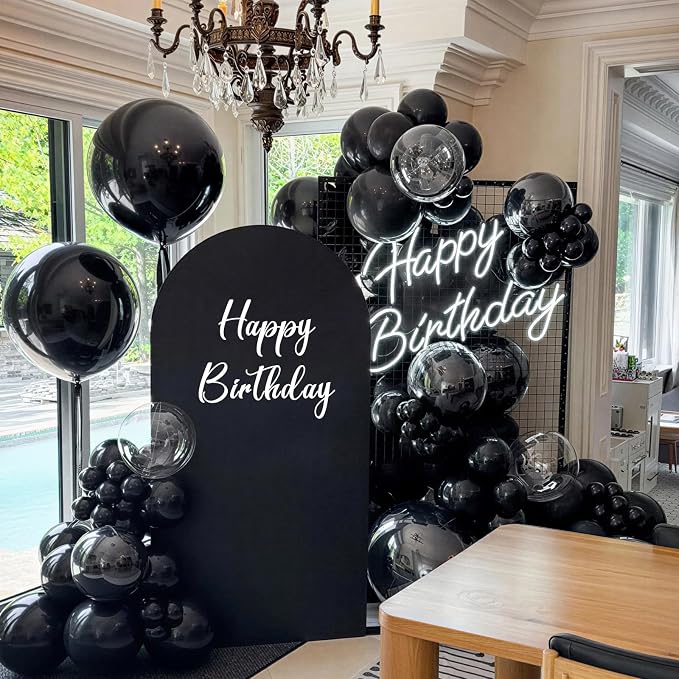 154 PCS of Black Balloons in Different Sizes - Image 4