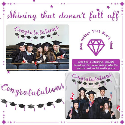 2026 Graduation Banners Party Decorations, Glitter Congratulations - Image 6