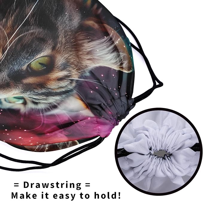 Lovely Cat Gymnastics Grip Bag Colorful Sky Gym String Bag - Image 5