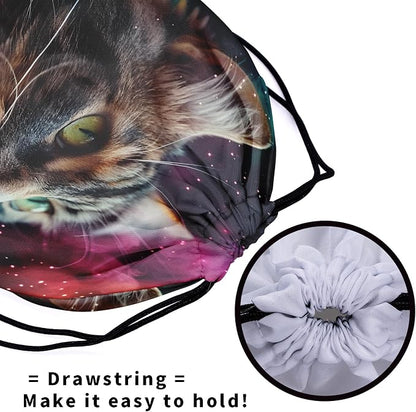 Lovely Cat Gymnastics Grip Bag Colorful Sky Gym String Bag - Image 5