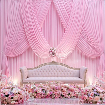10ft×12ft Wrinkle Free Pink Backdrop Curtain - Image 9
