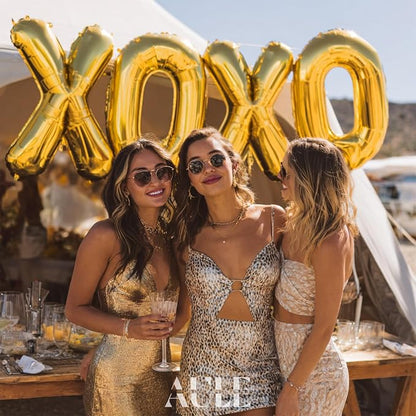 AULE 40 Inch Gold O Balloon Letter Foil A-Z Birthday Big Alphabet | Birthday - Image 2