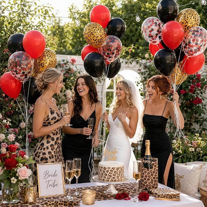Red Black Cheetah Balloons - Image 7