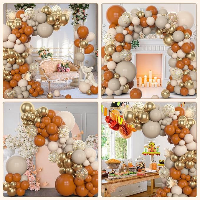 Amandir 153pcs Burnt Orange Balloon Garland Arch Kit, Different Sizes 18 12 10 - Image 6