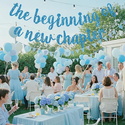 BEISHIDA Sky Blue Pre-Strung Glitter The Beginning of A New Chapter Banner | - Image 6