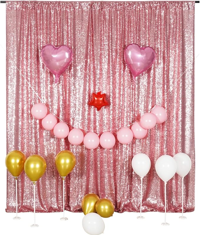 Poise3EHome 10FT x 10FT Sequin Photography Backdrop Curtain - Image 2