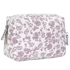 Narwey Small Cute Floral Makeup Bag for Purse Mini Cosmetic Bag Travel Makeup Pouch Zipper Pouch Cute Make up Bags with Compartments for Women Girls (Little Dusty Pink Flower, Small)