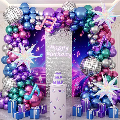 JOGAMS 180Pcs K-Pop Music Theme Balloon Arch Garland Kit | Metallic Disco by JOGAMS