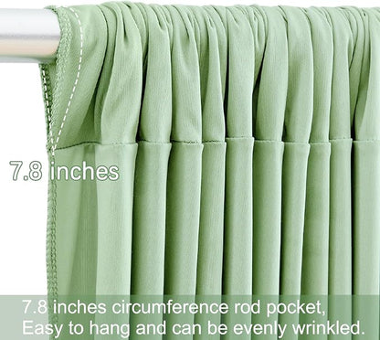 6 Panels Sage Green Backdrop Curtains - Image 7