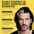 Gowwim Black Hair Dye Shampoo, Ginger Black Hair Color Shampoo Semi Permanent Hair Color Shampoo for Women and Men for Gray Hair Coverage 500ml Natural herbal Ingredients