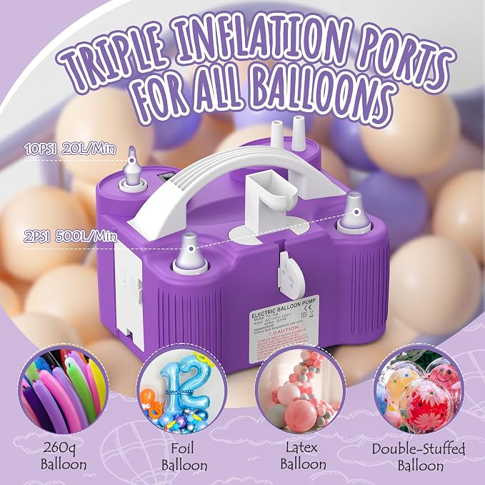 4-in-1 Electric Balloon Pump Triple Nozzles - Image 2