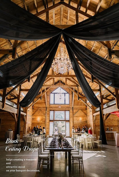 8 Panels Black Ceiling Drapes for Wedding Ceiling Drapes 5ftx20ft Wedding Arch - Image 6