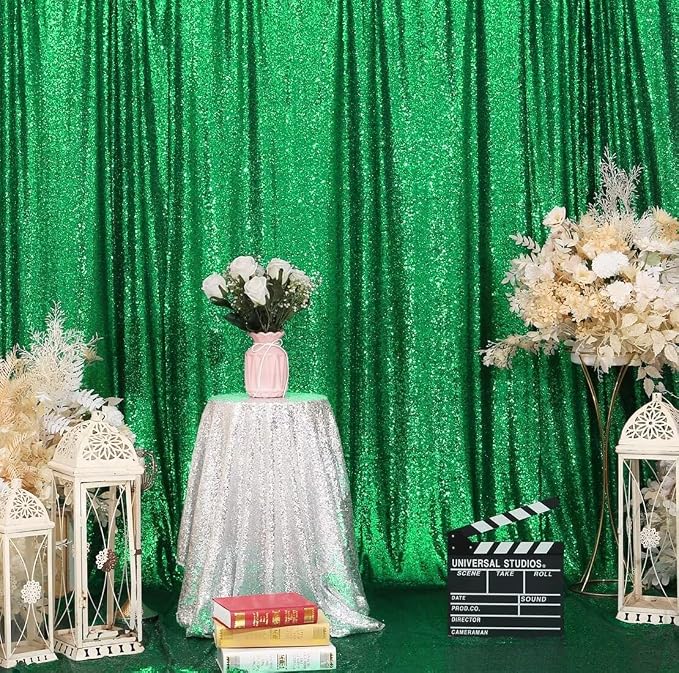 Eternal Beauty Green 3mm Sequin Backdrop 10x10 Ft - Image 4