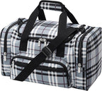 17 inch Small Duffle Bag - Carry On Weekender Bag for Travel Gym Sport - Gray/White