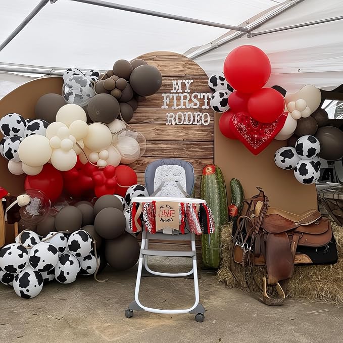 Western Cowgirl Balloons Rodeo 60 Pcs Red Dark Brown Tan Coffee Beige Nude - Image 5