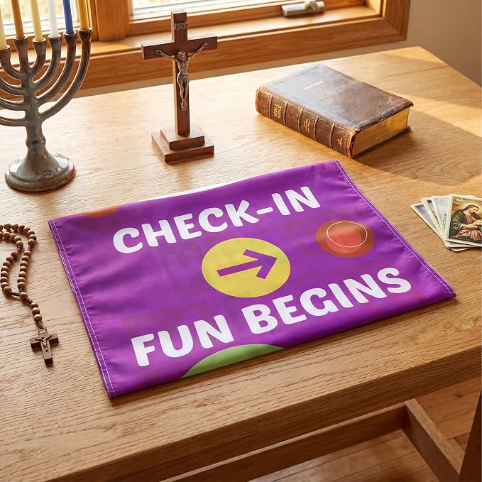 Hahafelt Kids Church Check-in Banners 23 x 63 Inch VBS 2026 Childrens Church - Image 3