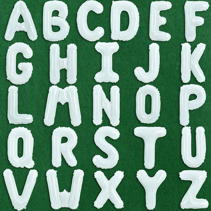 TONIFUL White Letter Balloons 2 Set 16 Inch A-Z Custom Alphabet Banner | 52 Pcs by TONIFUL