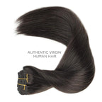 WENNALIFE Clip in Human Hair Extensions, 22 Inch 120g 7pcs Dark Brown Hair Extensions Clip In Human Hair Remy Clip in Hair Extensions Real Human Hair Double Weft