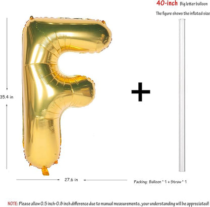 Letter Balloons 40 Inch Giant Jumbo Helium Foil Mylar Gold F | - Image 2
