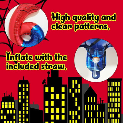 40 Inch Giant Spider Theme Number Foil Balloons Large Number 6 Balloons Kids - Image 3